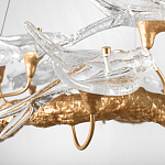 Люстра подвесная с прозрачными стеклянными птичками на ветвях Диаметр 80 см Serip Voa варинант исполнения - 9 | Loft Concept в Ульяновске