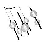 Люстра светодиодная с 6-ю сферическими стеклянными плафонами Splatter варинант исполнения - 4 | Loft Concept в Ульяновске