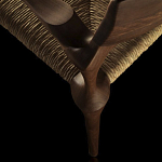 Стул из Ореха с плетеным сидением Kronos Dining Chair Brown варинант исполнения - 4 | Loft Concept в Ульяновске