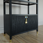 Стеллаж со стеклянными полками Elsa Dreams Black варинант исполнения - 4 | Loft Concept в Ульяновске