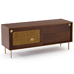 ТВ-тумба из ореха с плетеным декором Eland Wooden Wicker TV Stand варинант исполнения - 1 | Loft Concept в Ульяновске