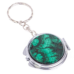 Зеркало брелок карманное двухстороннее из натурального камня Малахит Stone Mirrors варинант исполнения - 4 | Loft Concept в Ульяновске