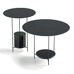 Дизайнерский круглый кофейный стол из металла с мраморным декором PANNA COTTA Coffee Table варинант исполнения - 8 | Loft Concept в Ульяновске