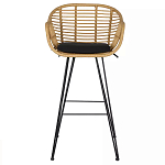 Стул барный с ротанговым плетением Half Bar Chair with Wicker с подлокотниками варинант исполнения - 1 | Loft Concept в Ульяновске