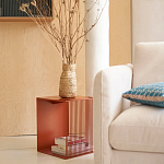 Оранжевый приставной стол из металла Lattice варинант исполнения - 7 | Loft Concept в Ульяновске