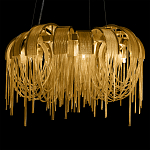 Люстра подвесная круглая с изогнутыми металлическими дугами и ниспадающими цепочками 65 см Atlantis Chain варинант исполнения - 6 | Loft Concept в Ульяновске