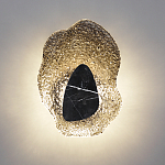 Бра с волнообразным стеклянным плафоном и вставкой из мрамора Liquid Stone варинант исполнения - 13 | Loft Concept в Ульяновске