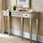 Консоль зеркальная в цвете шампань с 3-мя ящиками Hyaloid варинант исполнения - 1 | Loft Concept в Ульяновске