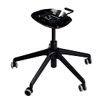 Стул с мягкой синей обивкой из велюра и подъемно-поворотным механизмом на черных колесиках Harper Blue варинант исполнения - 4 | Loft Concept в Ульяновске