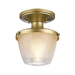 Потолочный светильник для ванных комнат с плафоном из прессованного фактурного стекла Quoizel варинант исполнения - 6 | Loft Concept в Ульяновске