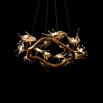 Люстра подвесная с прозрачными стеклянными птичками на ветвях Диаметр 80 см Serip Voa варинант исполнения - 8 | Loft Concept в Ульяновске