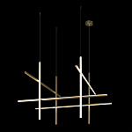 Люстра с 8-ю пересекающимися цилиндрическими плафонами на тонких тросах Trumpet tube варинант исполнения - 3 | Loft Concept в Ульяновске