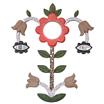 Зеркало-цветок из картона в русском стиле варинант исполнения - 1 | Loft Concept в Ульяновске