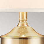 Настольная лампа со тканевым абажуром и прозрачным ребристым стеклянным основанием Quoizel варинант исполнения - 2 | Loft Concept в Ульяновске