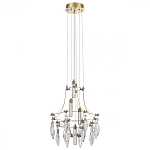 Люстра подвесная из металла с хрустальными подвесками прозрачного цвета Quasar 41 варинант исполнения - 2 | Loft Concept в Ульяновске