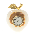 Часы настольные в виде яблока из натурального камня Оникс Stone Clock варинант исполнения - 5 | Loft Concept в Ульяновске