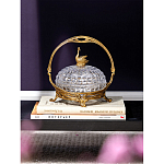 Конфетница из прозрачного рельефного стекла с ручкой и фигуркой лебедя Eden Garden варинант исполнения - 4 | Loft Concept в Ульяновске