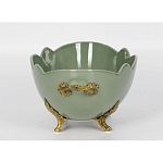 Чаша зеленого цвета из фарфора с волнообразным краем Eden Garden porcelain and bronze варинант исполнения - 2 | Loft Concept в Ульяновске