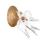 Бра с прозрачной стеклянной фигуркой птички Serip Voa варинант исполнения - 1 | Loft Concept в Ульяновске