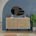 Комод с 3-мя дверцами и выдвижным ящиком цвета светлый дуб SPARK CONSOLE WHITE варинант исполнения - 1 | Loft Concept в Ульяновске