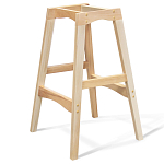 Барный стул со спинкой на 4-х деревянных ножках Оранжевый Велюр Ava Charm варинант исполнения - 4 | Loft Concept в Ульяновске