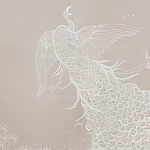 Обои ручная роспись в стиле Арт-деко Whistler Peacocks Special Colourway on Almost Mauve dyed silk варинант исполнения - 1 | Loft Concept в Ульяновске