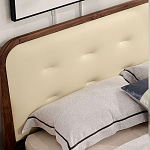 Кровать двуспальная с каркасом из дерева и мягким изголовьем Moon Walnut Bed варинант исполнения - 3 | Loft Concept в Ульяновске