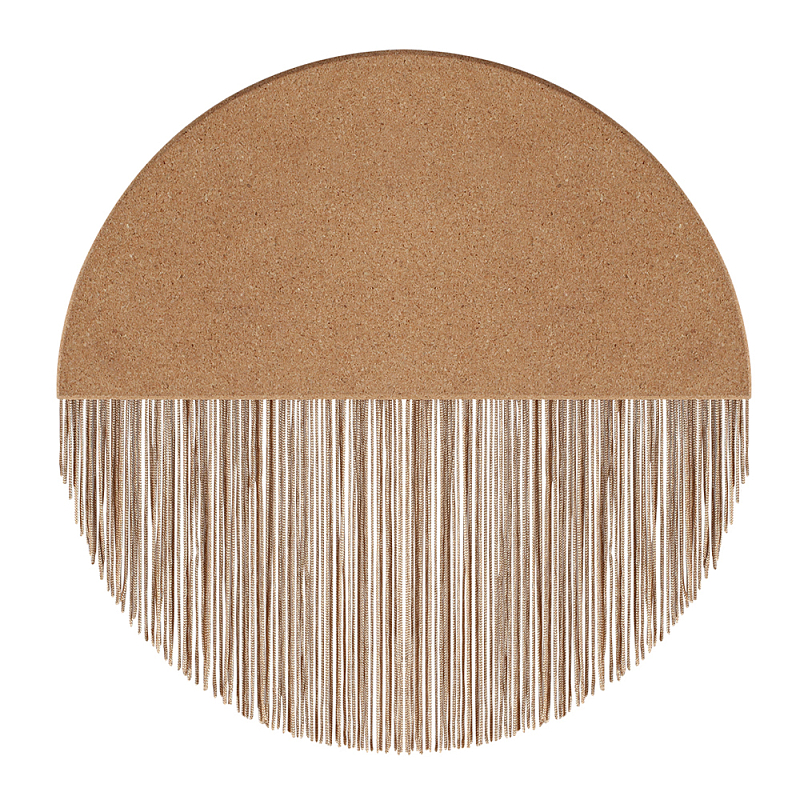 Бра круглое натуральная пробка с бахромой Natural Cork Бежевый в Ульяновске | Loft Concept 