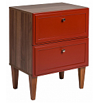 Тумба прикроватная красная из массива бука с 2-мя ящиками Wenge Light варинант исполнения - 1 | Loft Concept в Ульяновске
