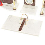 Настольный письменный набор из мрамора и лемезита с гербом и флагом России Marble Accessory варинант исполнения - 4 | Loft Concept в Ульяновске