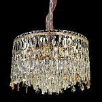 Люстра круглая с хрустальными подвесками на золотистом каркасе Roul Crystal Light варинант исполнения - 1 | Loft Concept в Ульяновске