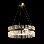 Люстра круглая золотого цвета с прозрачными рельефными стеклянными вставками Textured Glass Chandelier варинант исполнения - 3 | Loft Concept в Ульяновске