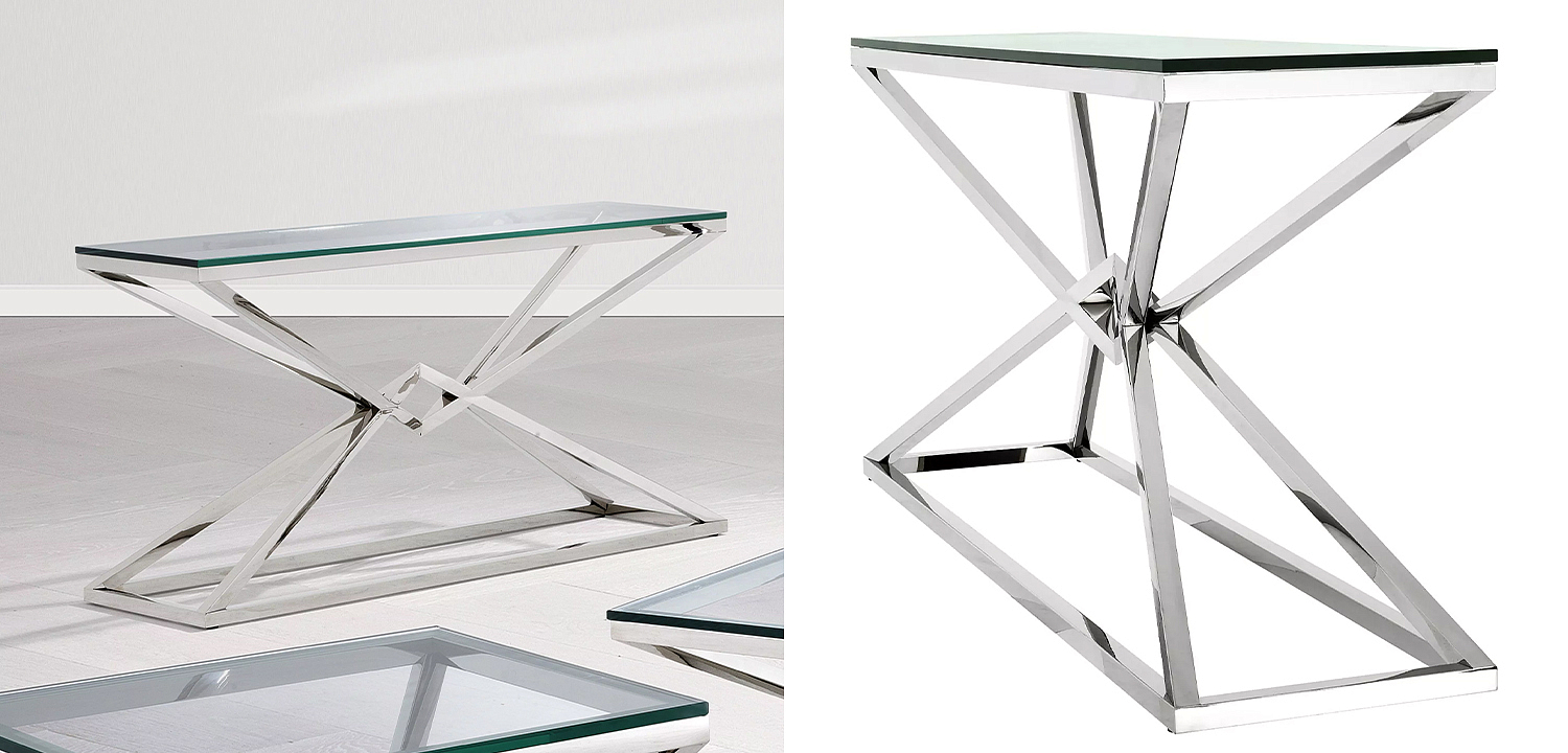 Консоль Eichholtz Console Table Connor L Chrome Консоль Eichholtz Console Table Connor L Chrome - Loft-Concept в Ульяновске