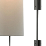 Бра чёрное с тканевым абажуром в форме цилиндра Rough Beauty варинант исполнения - 1 | Loft Concept в Ульяновске