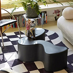 Дизайнерский журнальный стол чёрный изогнутой формы Alefy варинант исполнения - 1 | Loft Concept в Ульяновске