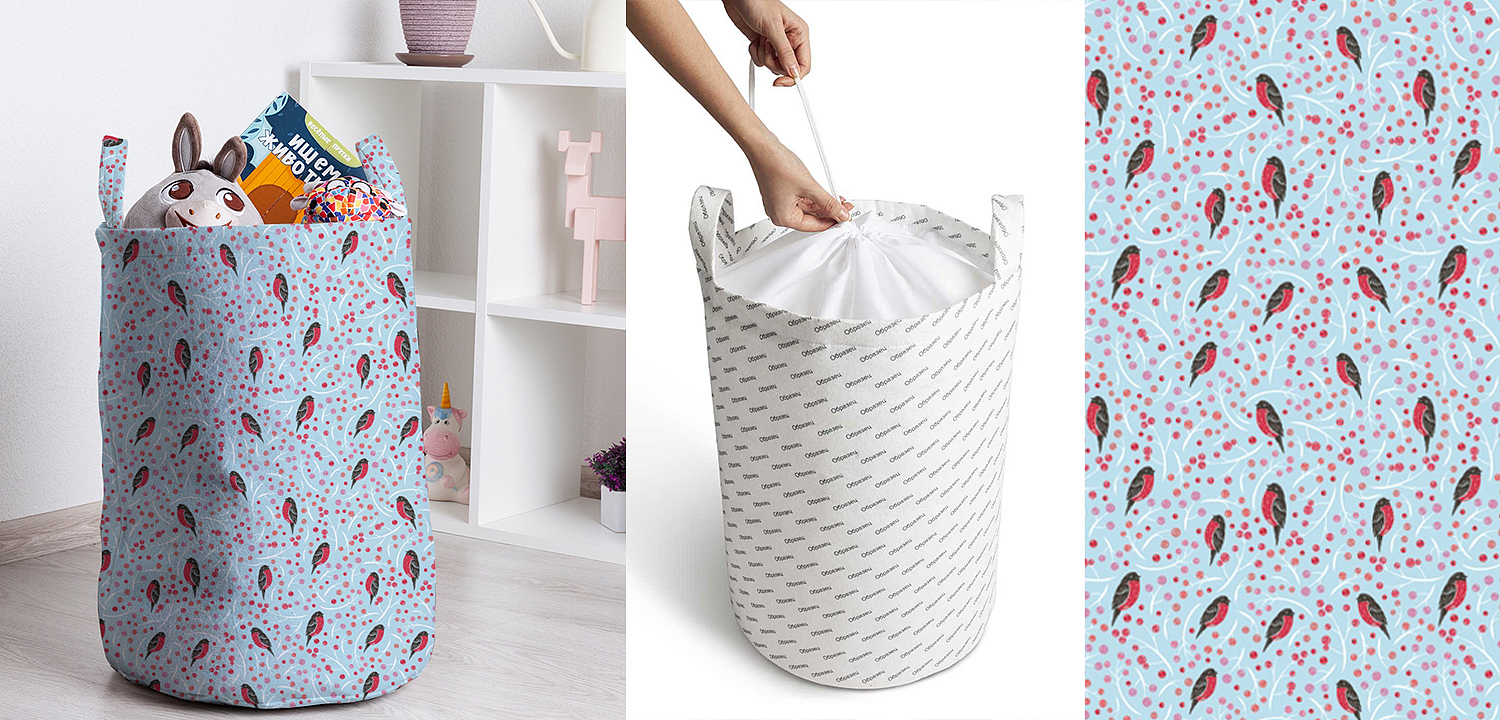 Корзина Bullfinches Pattern Basket Корзина Bullfinches Pattern Basket - Loft-Concept в Ульяновске