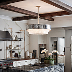 Люстра круглая с подвесками из текстурированного стекла молочного цвета Hinkley варинант исполнения - 8 | Loft Concept в Ульяновске