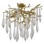 Люстра потолочная с прозрачными стеклянными подвесками в форме капель Droplet Chandelier варинант исполнения - 2 | Loft Concept в Ульяновске