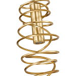 Подвесной светильник светодиодный из металла со спиральным декоративным элементом золотой Metal Spiral варинант исполнения - 3 | Loft Concept в Ульяновске
