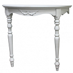 Консоль настенная полукруглая из массива бука с легкими потертостями White Provence варинант исполнения - 1 | Loft Concept в Ульяновске