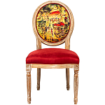 Стул из натурального бука красное с цветным принтом Impressionism in Color варинант исполнения - 1 | Loft Concept в Ульяновске