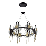 Люстра подвесная круглая черного цвета с круглыми прозрачными плафонами Virelia  варинант исполнения - 5 | Loft Concept в Ульяновске