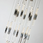 Люстра с прямоугольными плафонами из хрусталя Esme Rectangular Crystal Chrome Chandelier варинант исполнения - 2 | Loft Concept в Ульяновске