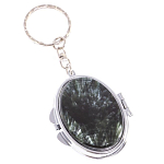 Зеркало брелок карманное двухстороннее из натурального камня Серафинит Stone Mirrors варинант исполнения - 1 | Loft Concept в Ульяновске