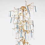 Люстра с голубыми и прозрачными подвесками в форме капель Blue Drop Chandelier варинант исполнения - 1 | Loft Concept в Ульяновске