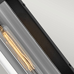 Настенный фонарь в индустриальном стиле с вытянутым цилиндрическим плафоном из прозрачного стекла и черным корпусом Hinkley варинант исполнения - 3 | Loft Concept в Ульяновске