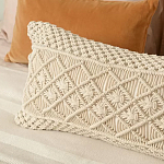 Чехол на подушку с макраме бежевого цвета Macrame варинант исполнения - 5 | Loft Concept в Ульяновске