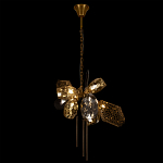 Люстра подвесная со стеклянными плафонами из дымчатого и золотистого с тремя вертикальными подвесками Gilded Mirage  варинант исполнения - 3 | Loft Concept в Ульяновске