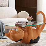Дизайнерский журнальный стол с основанием в виде кота Bivan варинант исполнения - 1 | Loft Concept в Ульяновске