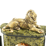 Настольный письменный набор из змеевика и бронзы с декором в виде льва Successful Leader варинант исполнения - 3 | Loft Concept в Ульяновске